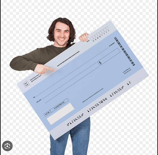 giant cheque